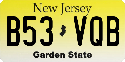 NJ license plate B53VQB