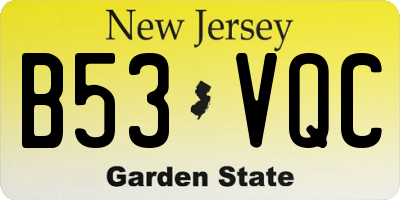 NJ license plate B53VQC