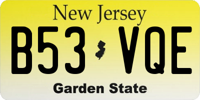 NJ license plate B53VQE