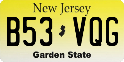 NJ license plate B53VQG