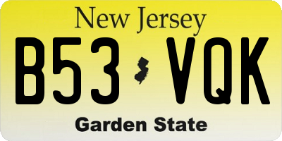NJ license plate B53VQK