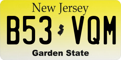 NJ license plate B53VQM