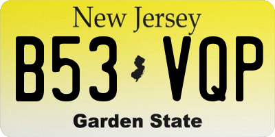 NJ license plate B53VQP