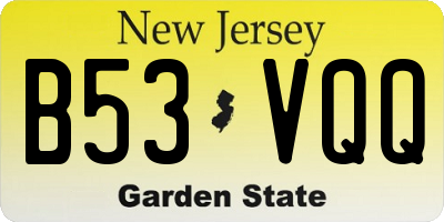 NJ license plate B53VQQ