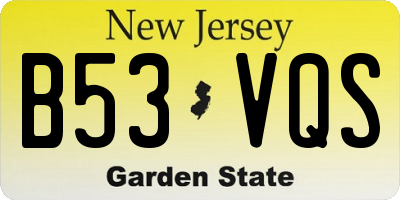 NJ license plate B53VQS