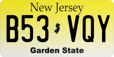 NJ license plate B53VQY