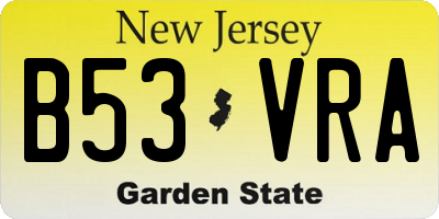 NJ license plate B53VRA