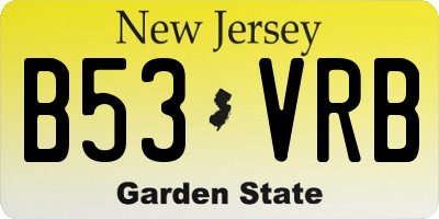 NJ license plate B53VRB