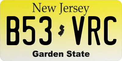 NJ license plate B53VRC