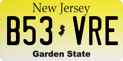 NJ license plate B53VRE