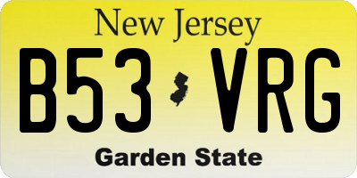 NJ license plate B53VRG