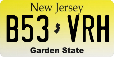 NJ license plate B53VRH
