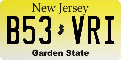 NJ license plate B53VRI