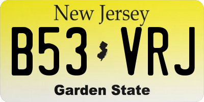 NJ license plate B53VRJ