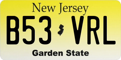 NJ license plate B53VRL