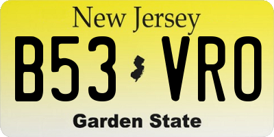 NJ license plate B53VRO