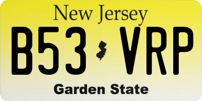 NJ license plate B53VRP
