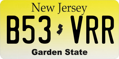 NJ license plate B53VRR