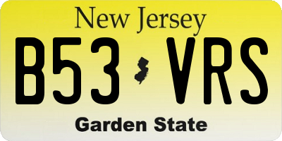 NJ license plate B53VRS