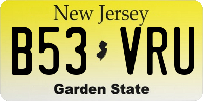 NJ license plate B53VRU