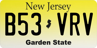 NJ license plate B53VRV