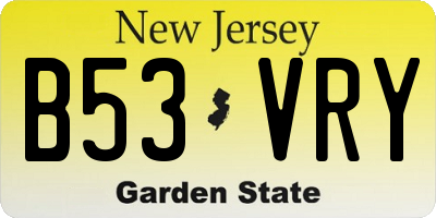 NJ license plate B53VRY