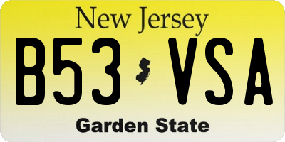NJ license plate B53VSA