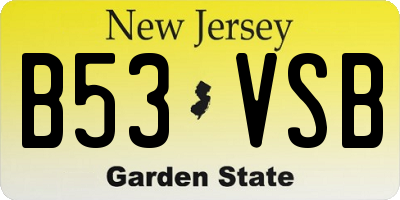 NJ license plate B53VSB