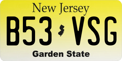 NJ license plate B53VSG