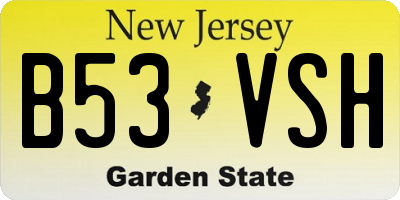 NJ license plate B53VSH