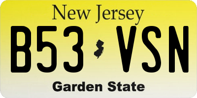 NJ license plate B53VSN