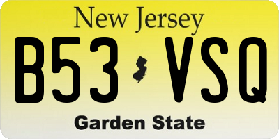 NJ license plate B53VSQ