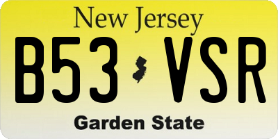 NJ license plate B53VSR