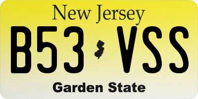 NJ license plate B53VSS