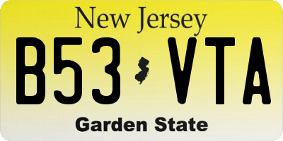NJ license plate B53VTA