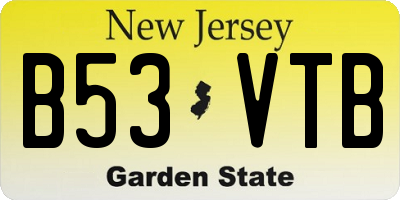 NJ license plate B53VTB