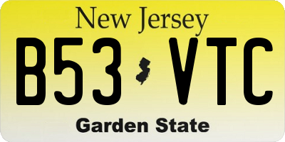 NJ license plate B53VTC