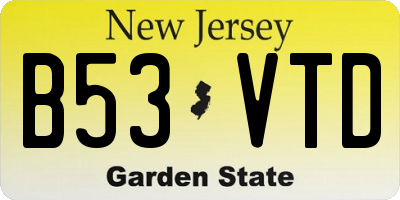 NJ license plate B53VTD