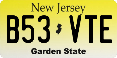 NJ license plate B53VTE