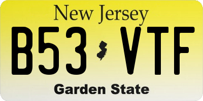 NJ license plate B53VTF