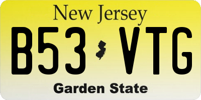 NJ license plate B53VTG