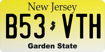 NJ license plate B53VTH