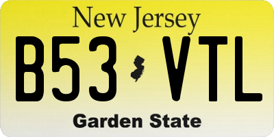 NJ license plate B53VTL
