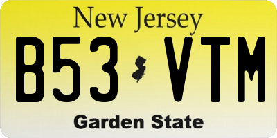 NJ license plate B53VTM