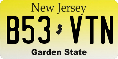 NJ license plate B53VTN