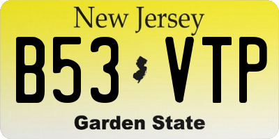 NJ license plate B53VTP
