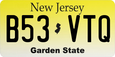 NJ license plate B53VTQ
