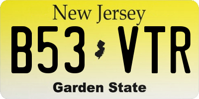NJ license plate B53VTR