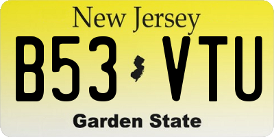 NJ license plate B53VTU