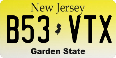 NJ license plate B53VTX
